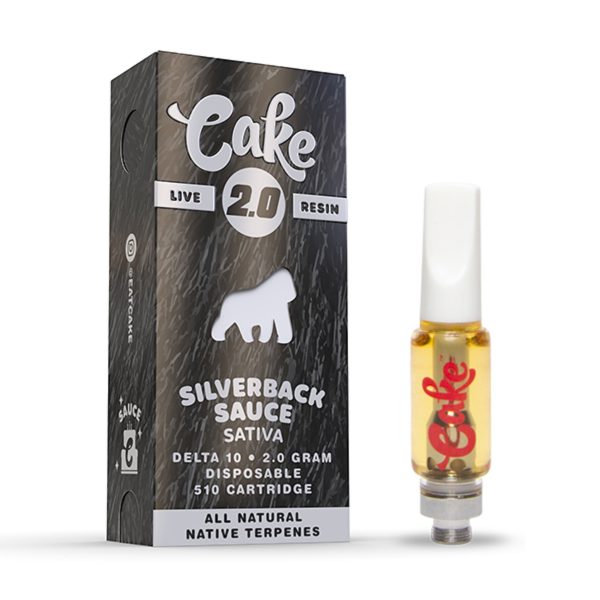 Cake Live Resin Silverback Sauce Delta 10 Cartridge - 2000mg For Sale