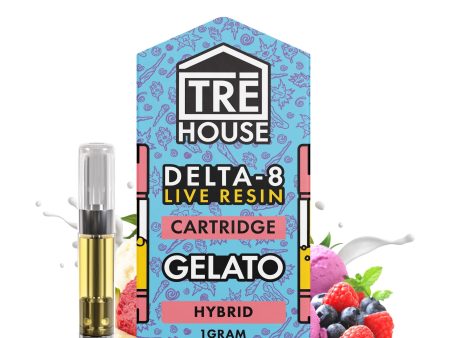 Tre House Live Resin Gelato Delta 8 Cartridge -1000mg Hot on Sale