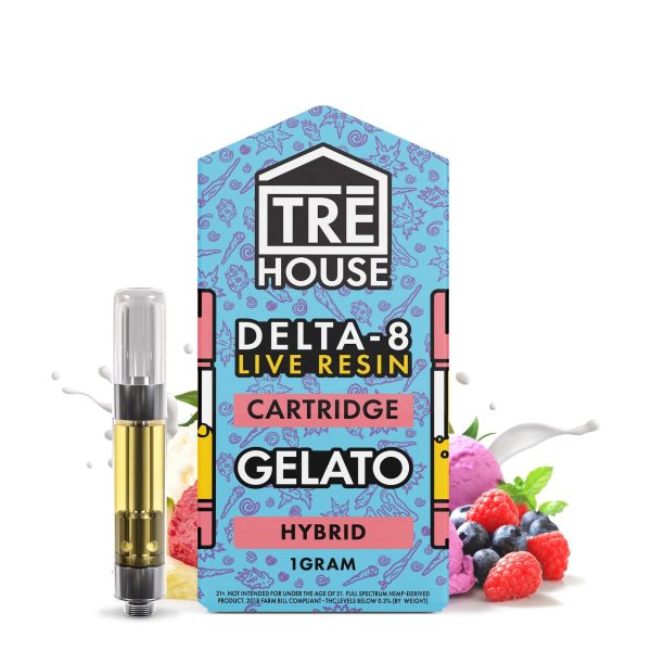 Tre House Live Resin Gelato Delta 8 Cartridge -1000mg Hot on Sale