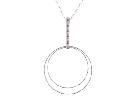 Rhodium Plated Sterling Silver Open Air Circle Necklace Online