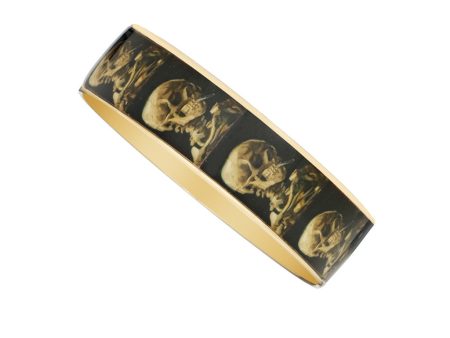 Van Gogh Skull Goldtone Bangle Bracelet 1  Online Hot Sale