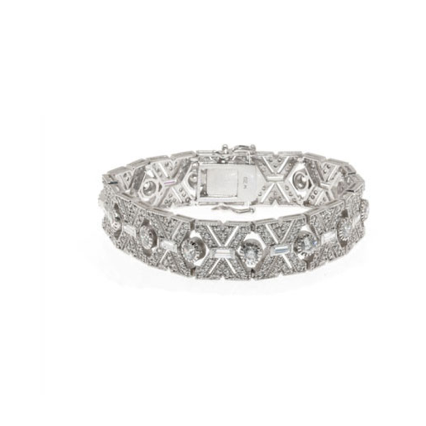 Sterling Silver Art Deco CZ  Bracelet Discount