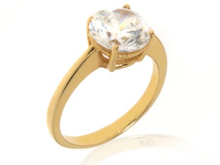 14K Yellow Gold Round Cut Ring Online Hot Sale