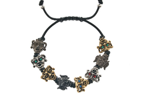 Gargoyles Gold Silver Hematite Tone with Mixed Eyes Leather Cord Bracelet Online