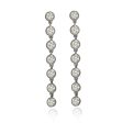 14k White Gold Round CZ Drop Earrings Online