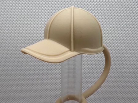 Beige Ballcap Silicone Straw Topper 10mm Sale