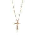 14K Yellow Gold Cross CZ Necklace Online now