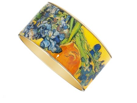 Goldtone Van Gogh Irises Bangle Bracelet 1 1 2  Supply