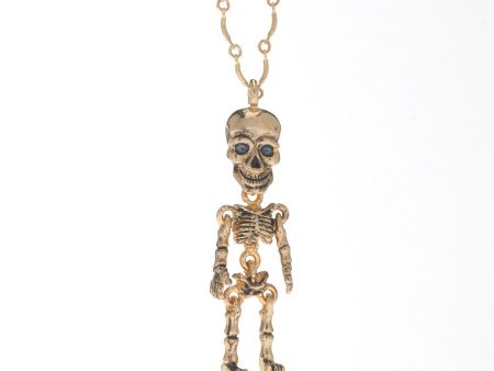 Goldtone Skeleton Pendant Necklace For Discount