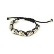 Lucky Skulls Gold Tone Shamballa Style Bracelet Online