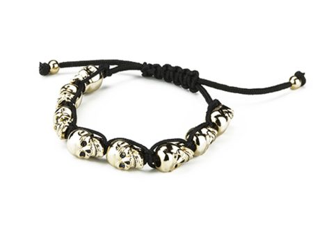 Lucky Skulls Gold Tone Shamballa Style Bracelet Online