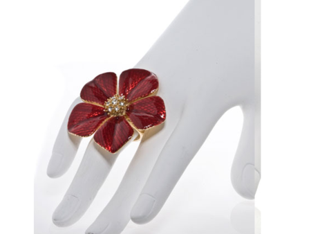 Garden of Love Red Flower Ring Online