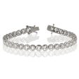 4.85ct Sterling Silver Bezel Set CZ Tennis Bracelet For Sale