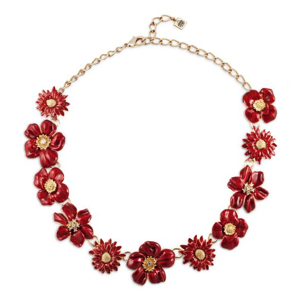 Garden Red Necklace w Austrian Crystals 16  Online