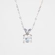 14K White Gold Cushion Cut 2.50 ct Necklace Hot on Sale