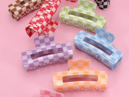 Checkered Resin Hair Claw on Sale