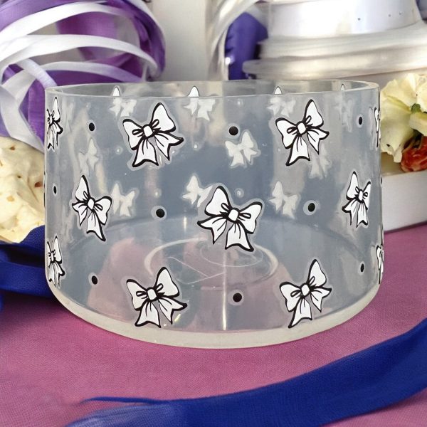 White Bows CLEAR Silicone Tumbler Boot Fashion