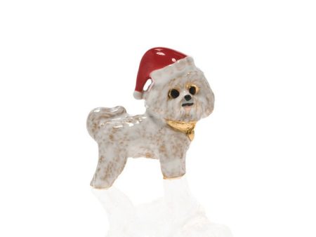 Bichon Frise Christmas Adorable Pooch Pin on Sale