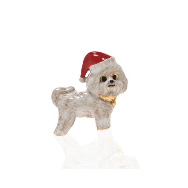 Bichon Frise Christmas Adorable Pooch Pin on Sale