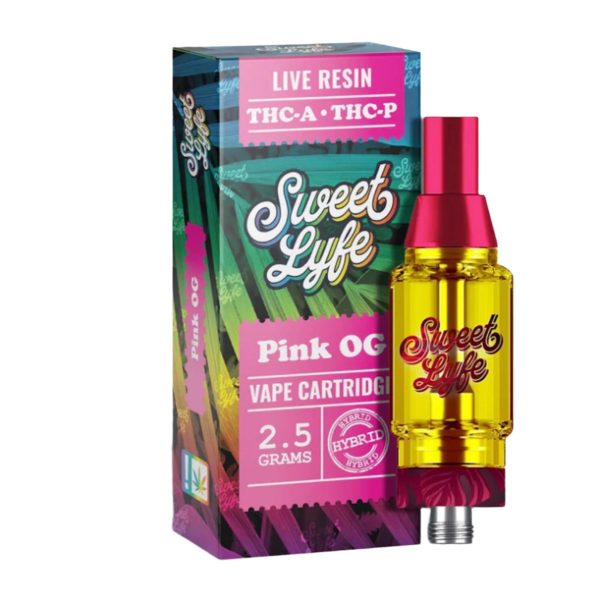 Sweet Lyfe Live Resin Pink OG THC-A + THC-P Cartridge - 2500mg Supply