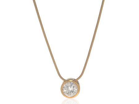 14k Yellow Gold CZ Bezel Snake Chain Necklace Fashion