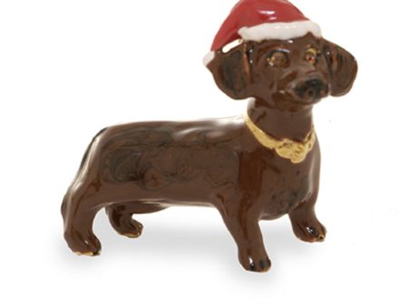 Brown Dachshund Christmas Adorable Pooch Pin For Discount