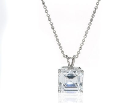 4 CT Sterling Silver & Cubic Zirconia Asscher Cut Necklace Online