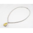 14k White Gold And CZ Canary Tear Drop Necklace 16  Online Hot Sale