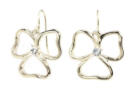 Silvertone Open Heart Drop Earrings For Cheap