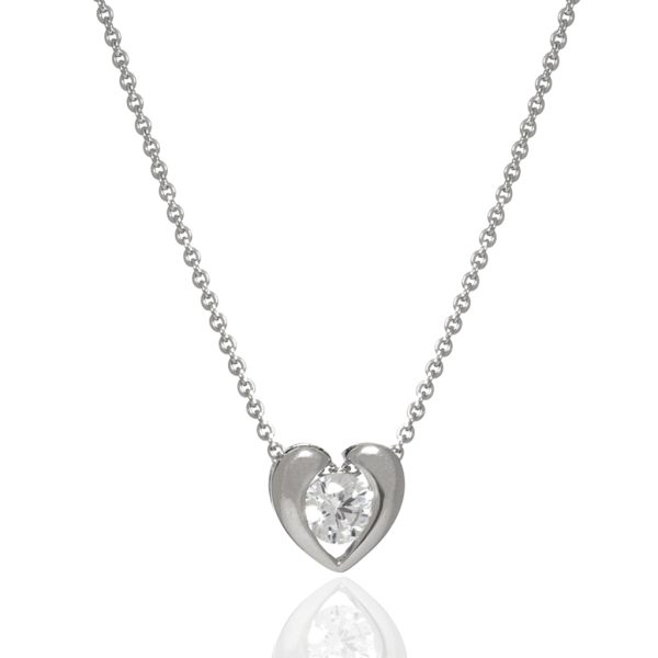 Sterling Silver CZ Heart Pendant Necklace Online