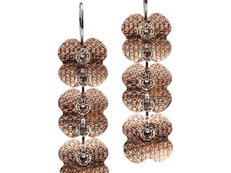 22k Rose Gold Plated Sterling Silver Clover Triple Drop Earrings Cheap