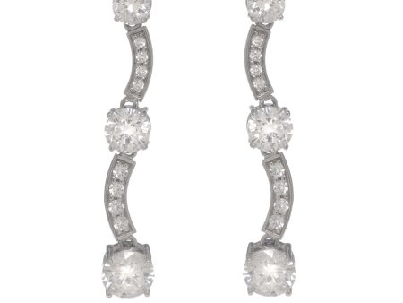 14K White Gold Round Stones Earring Online