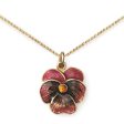 Pansy Pendant On 14k Gold Serpentine Chain Fashion