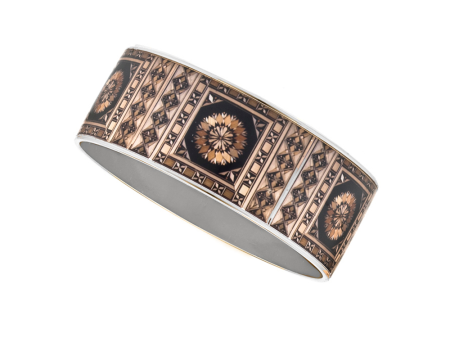 Silvertone Russian Marquetry 1  Bracelet For Sale