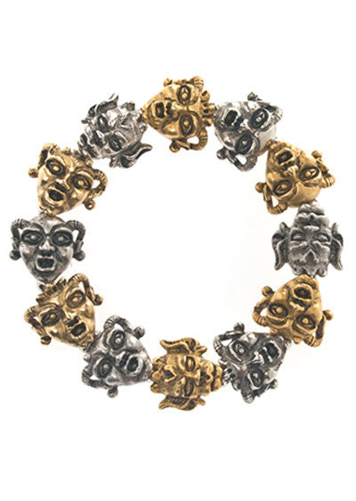 Gargoyles Gold and Silver Tone Stretch Bracelet Discount