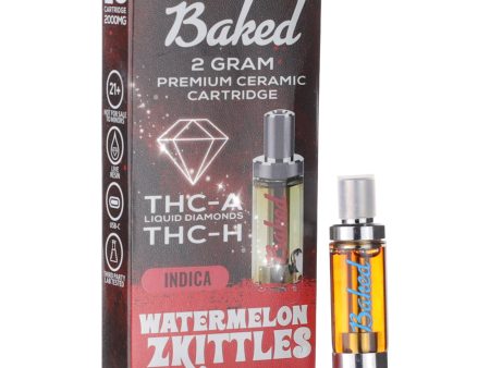 Baked THC-A Liquid Diamonds Watermelon Zkittlez Cartridge - 2000mg Online Hot Sale