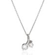 Sterling Silver Dual Stones Pendant Necklace on Sale