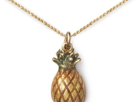 Pineapple Pendant On 14k Gold Serpentine Chain Cheap