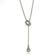 Sterling Silver Pave Ball Drop Lariat Necklaces Online Hot Sale