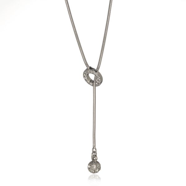 Sterling Silver Pave Ball Drop Lariat Necklaces Online Hot Sale