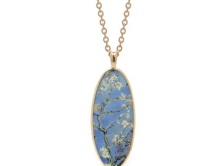 Van Gogh Goldtone Almond Blossom Oval Pendant Discount