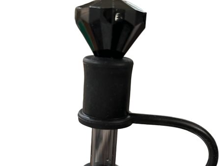 Black Diamond BLACK Base Silicone Straw Topper 10mm For Cheap