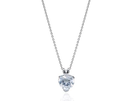 7.5 Carat Cubic Zirconia Heart Set In Sterling Silver Online now