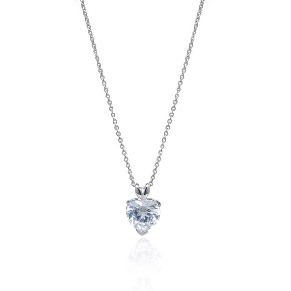 7.5 Carat Cubic Zirconia Heart Set In Sterling Silver Online now