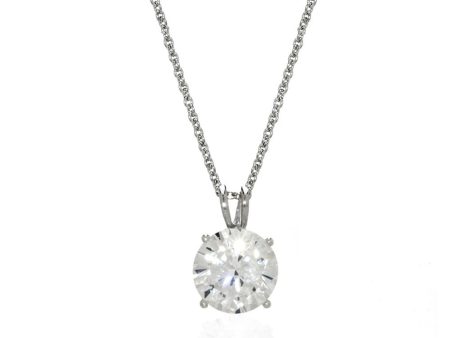 Sterling Silver Cubic Zirconia Round Pendant Online Hot Sale