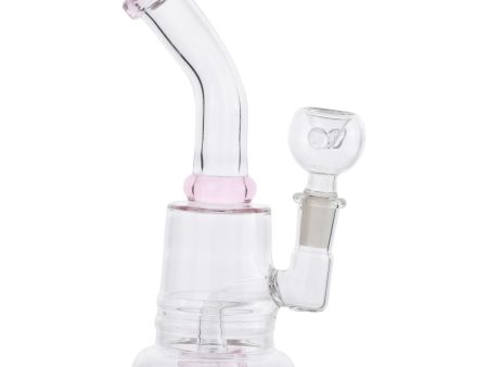 Pink Tilted Disc Perc Bong - 7in Cheap