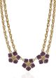 Garden of Love Amethyst Tone Triple Flower Collar Necklace For Sale