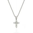 Sterling Silver Cubic Zirconia Extra Small Cross Necklace Online now