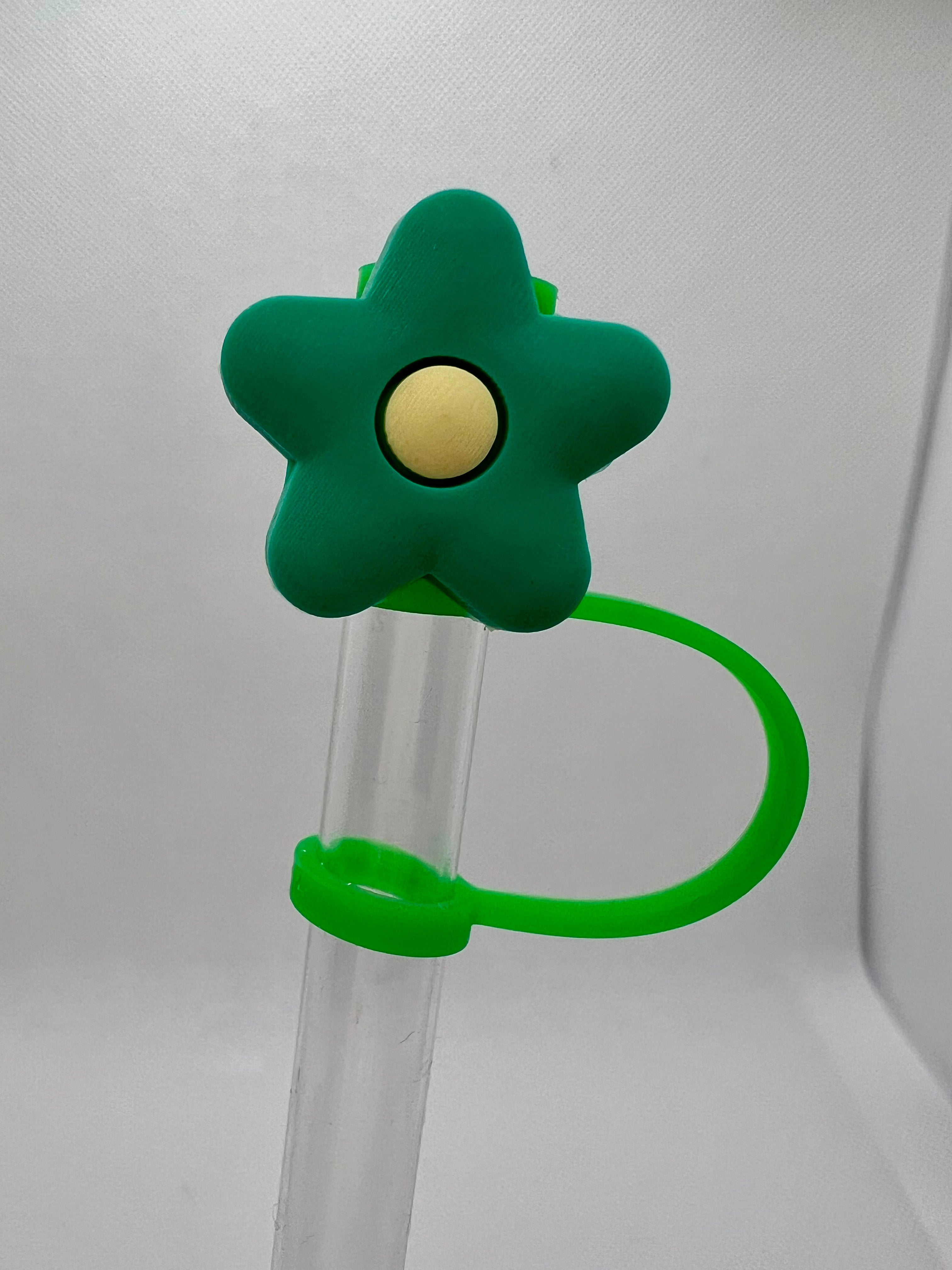 Green Daisy Silicone Straw Topper 10mm Online now