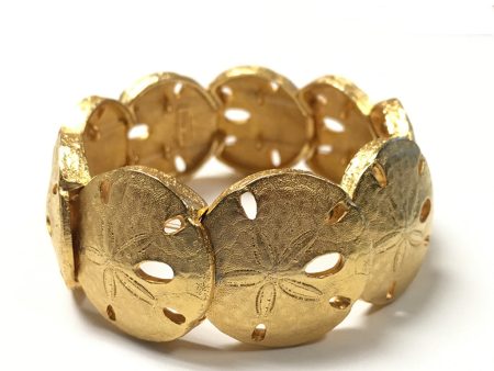 Goldtone Sand Dollar Stretch Bracelet Online Hot Sale